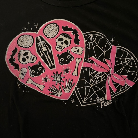 Too Fast Gothabilly goth spooky Halloween tee XXL - Picture 2 of 3